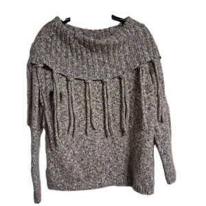 Women's Chico's Off Shoulder? Tassle Sweater Size 1(8)